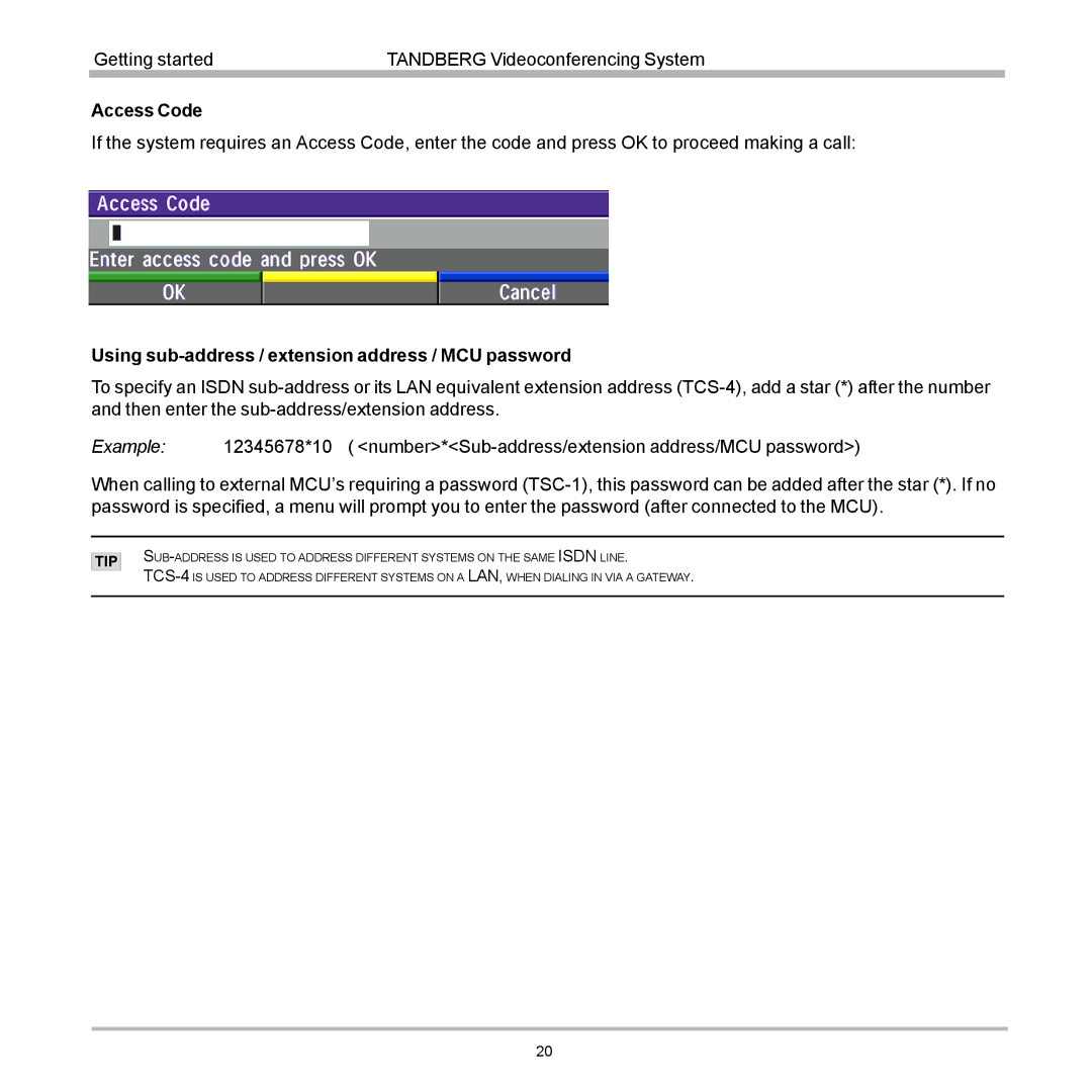 TANDBERG 770, 990, 880 user manual Tip 