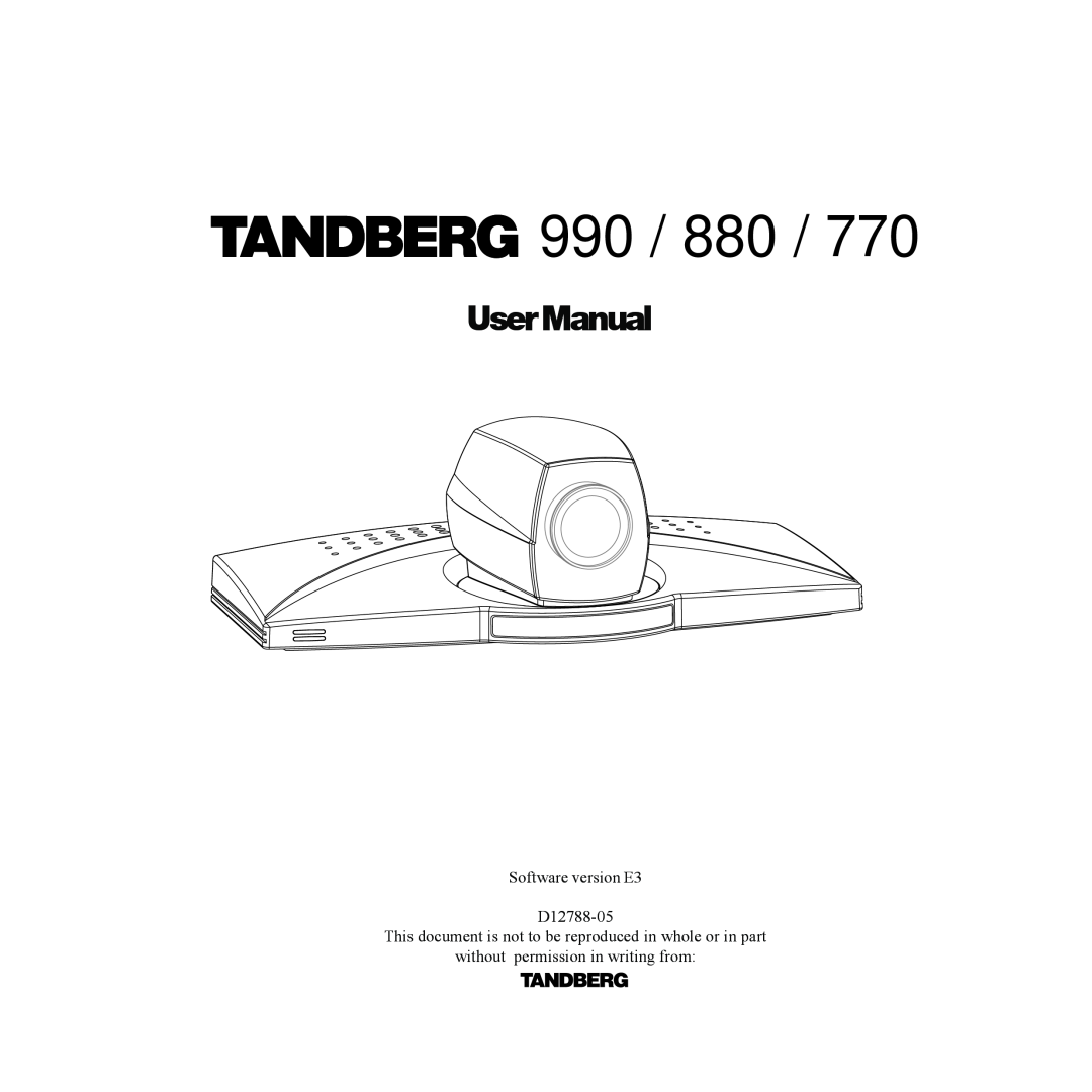 TANDBERG 880, 770 user manual 990, UserManual 