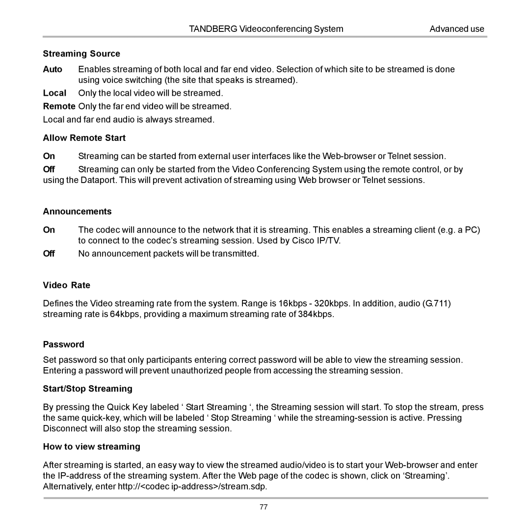 TANDBERG D12155-10 user manual 