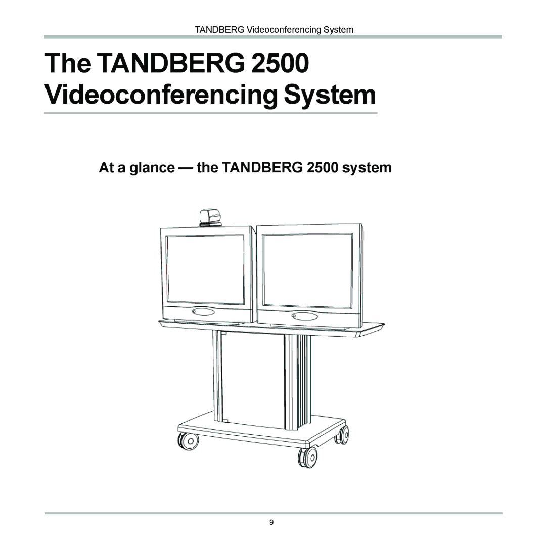 TANDBERG D12155-10 user manual Tandberg 2500 Videoconferencing System, At a glance the Tandberg 2500 system 