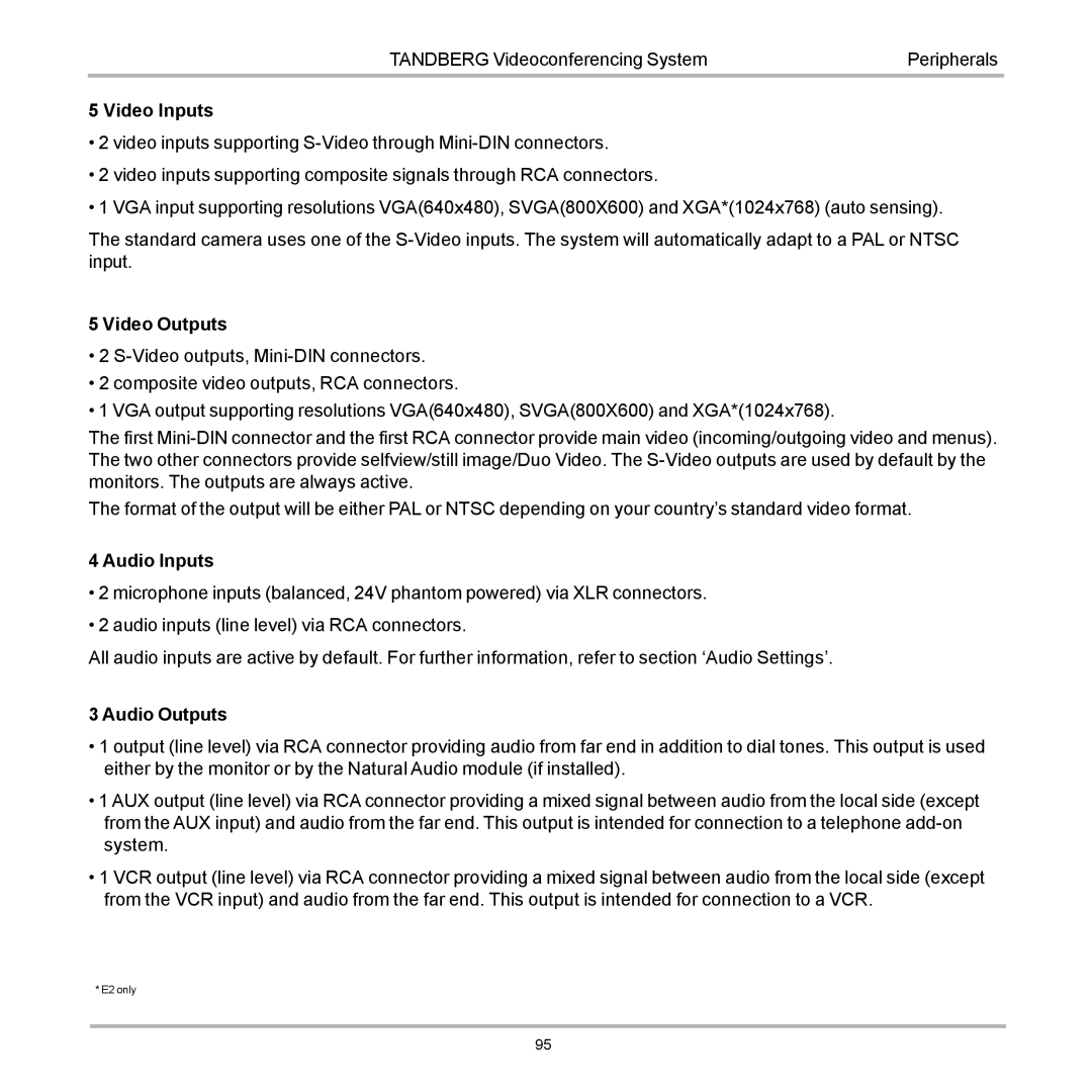 TANDBERG D12155-10 user manual E2 only 