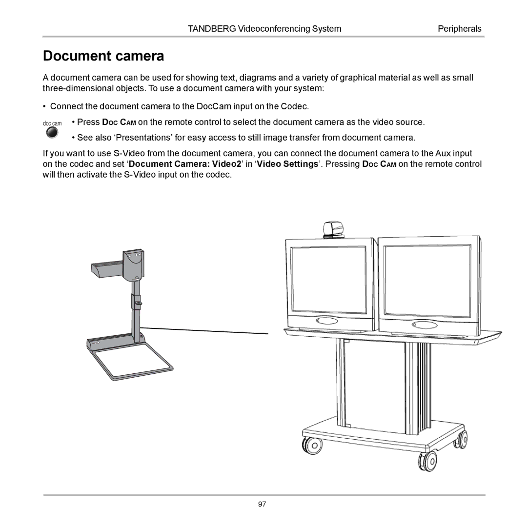 TANDBERG D12155-10 user manual Document camera 