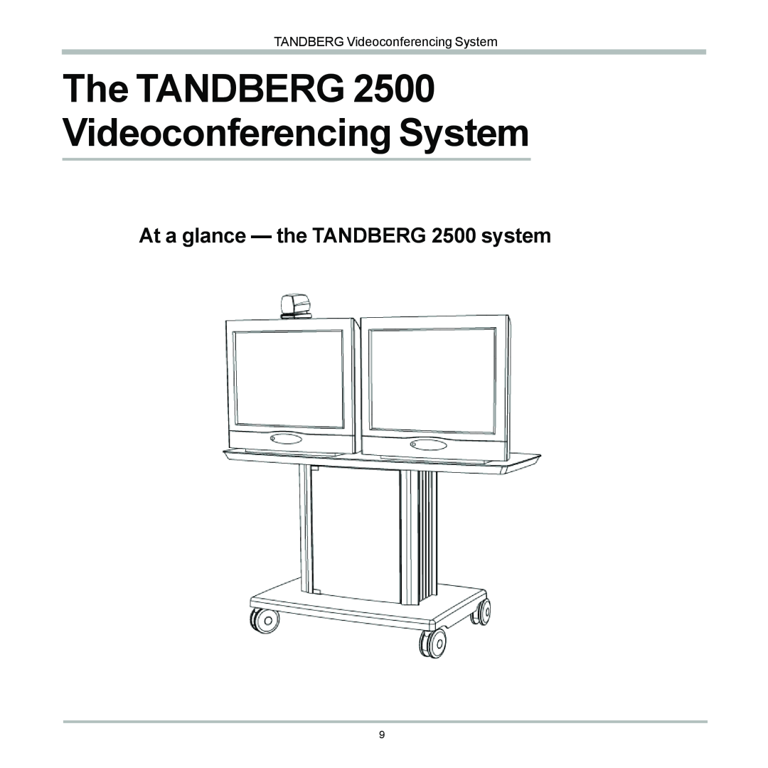 TANDBERG D12155-10 user manual The TANDBERG 2500 Videoconferencing System, At a glance - the TANDBERG 2500 system 