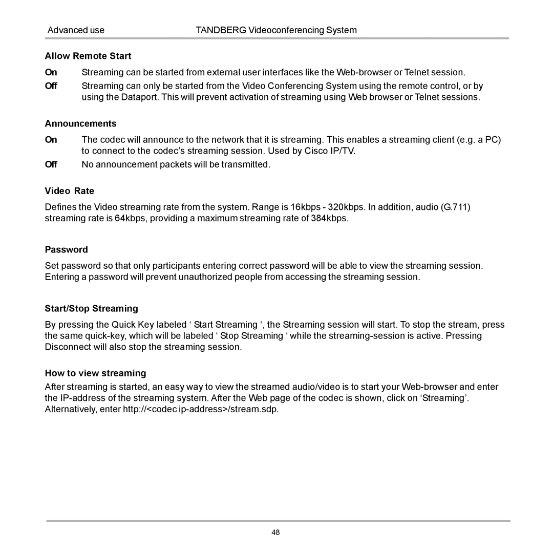 TANDBERG D12817-05 user manual 