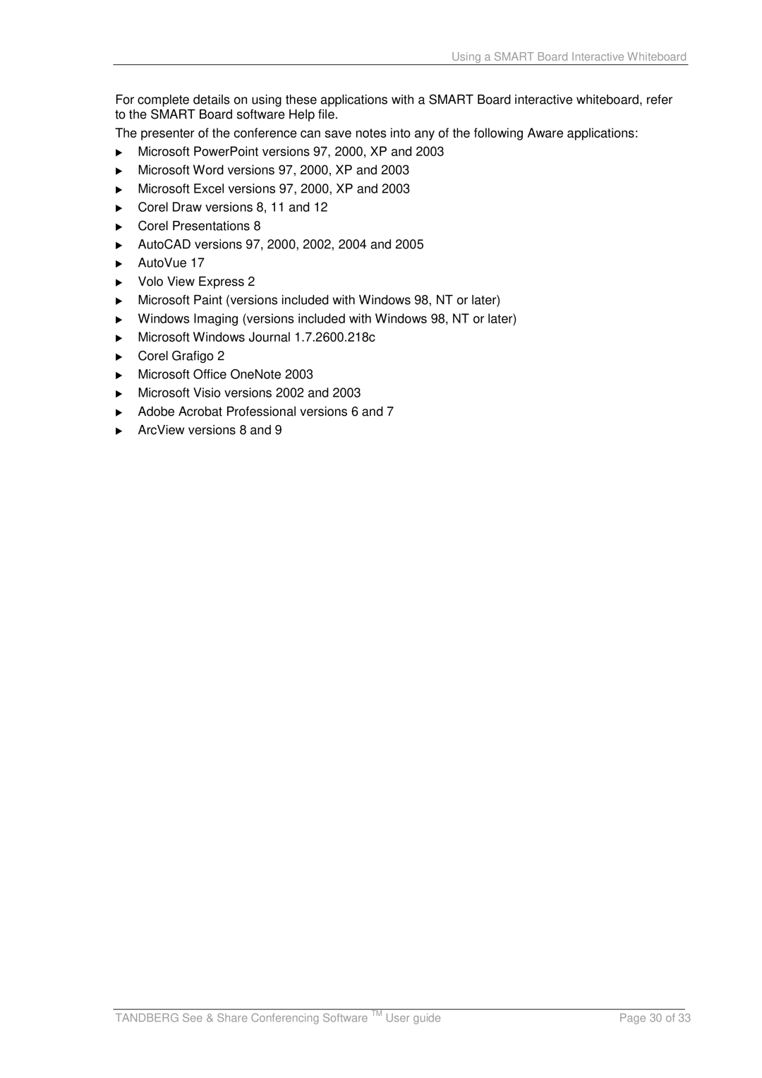 TANDBERG D13166 05 manual Using a Smart Board Interactive Whiteboard 