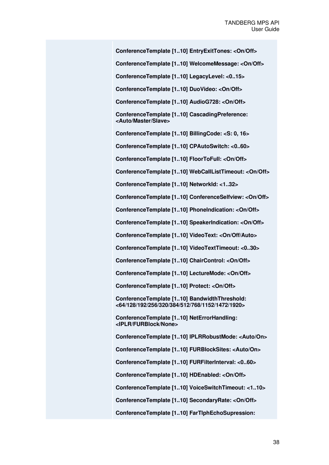 TANDBERG D13639 manual Tandberg MPS API 