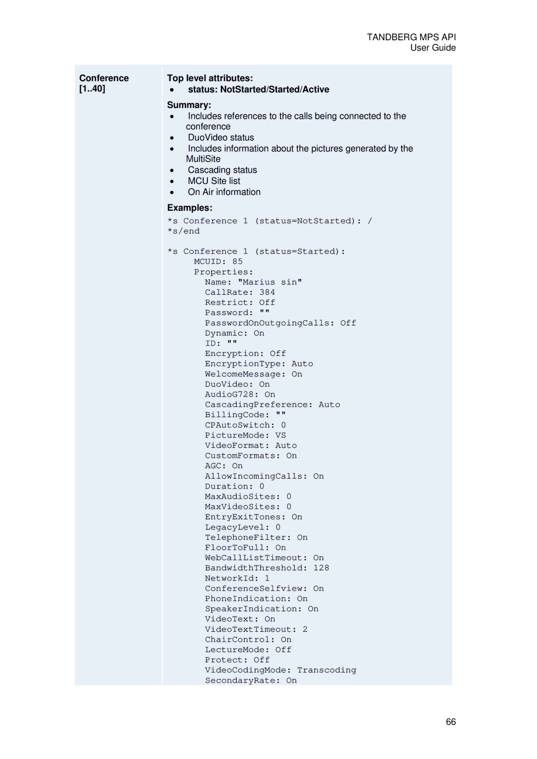 TANDBERG D13639 manual Examples 