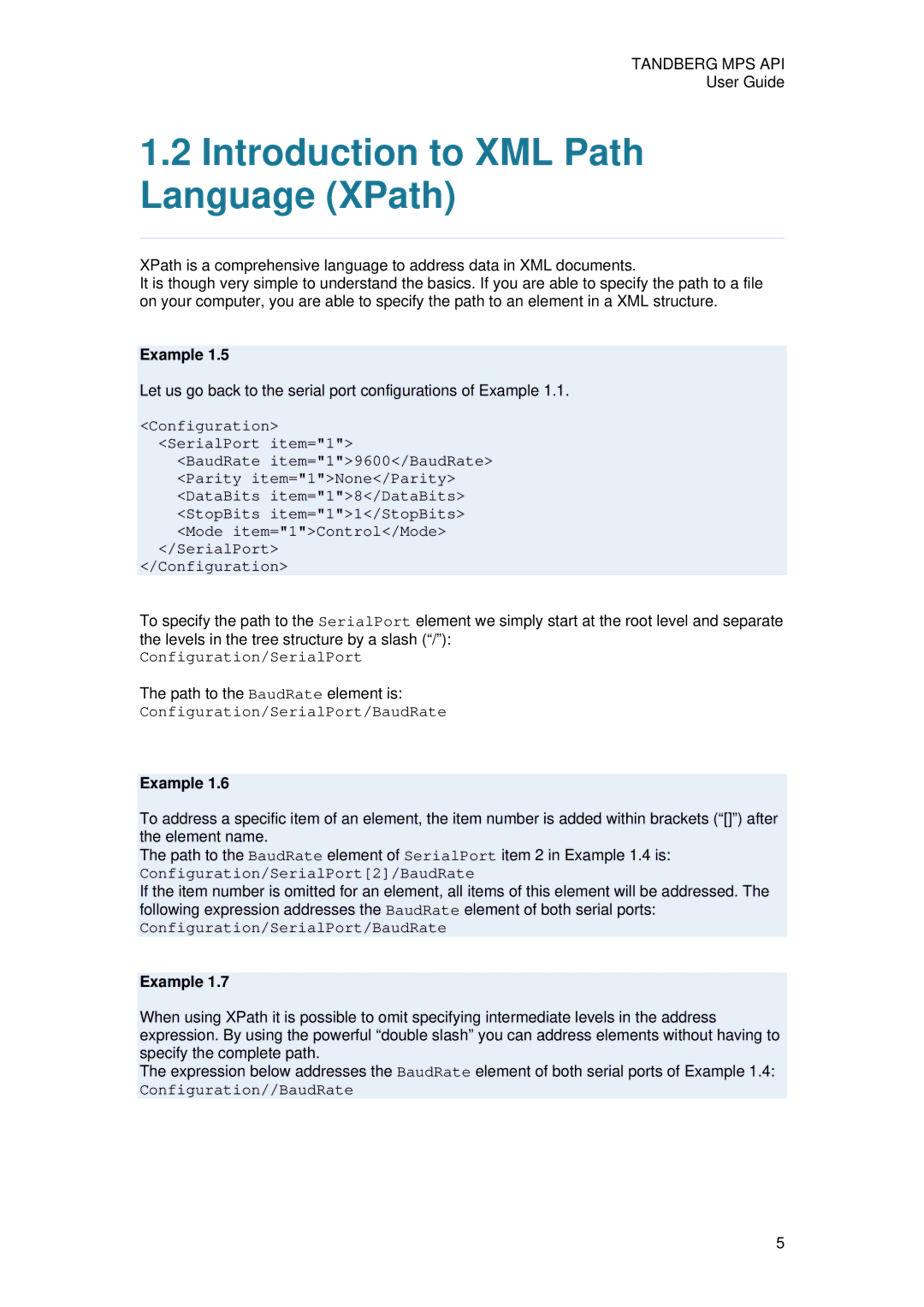 TANDBERG D13639 manual Introduction to XML Path Language XPath 