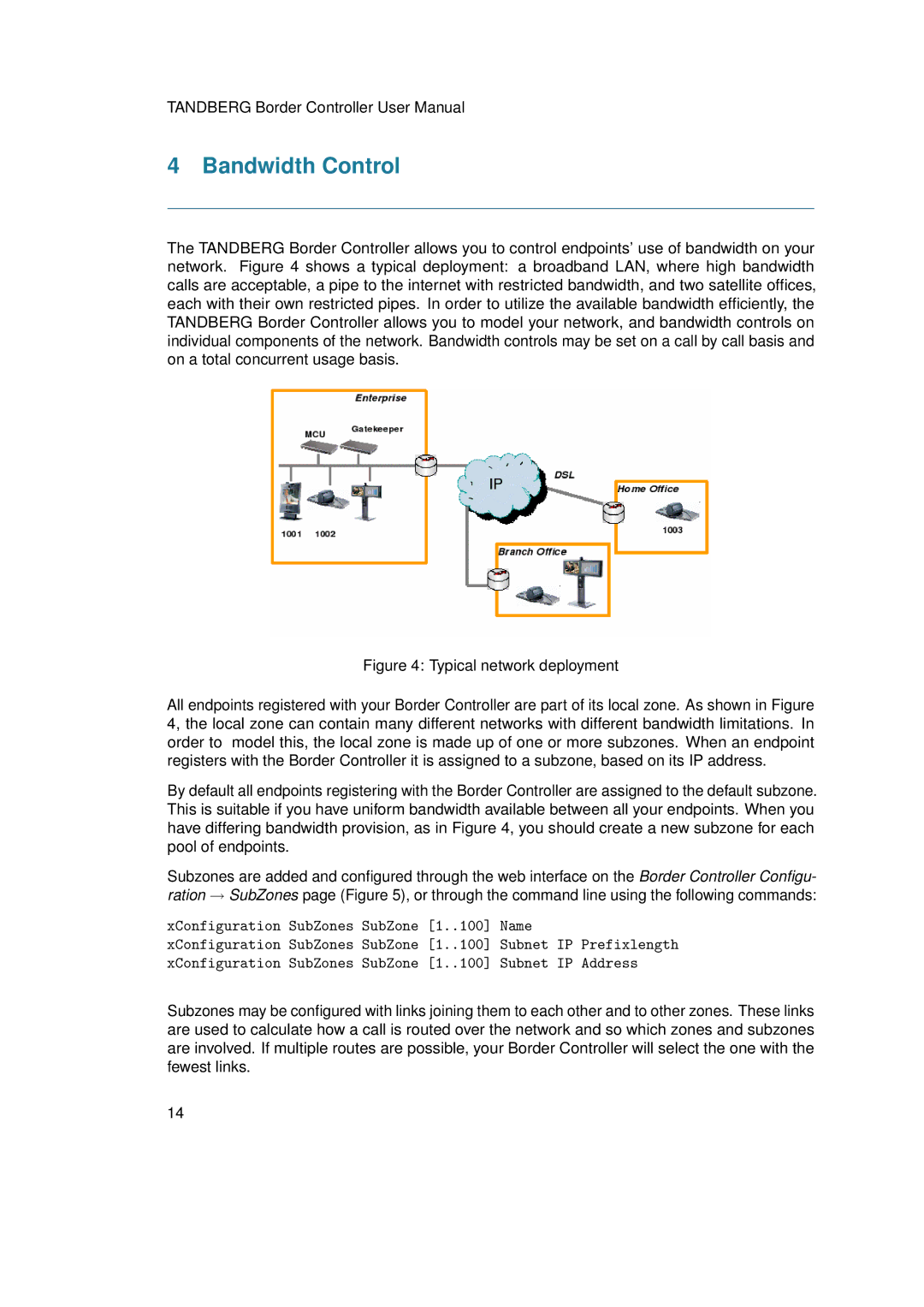 TANDBERG D13691.03 user manual Bandwidth Control 