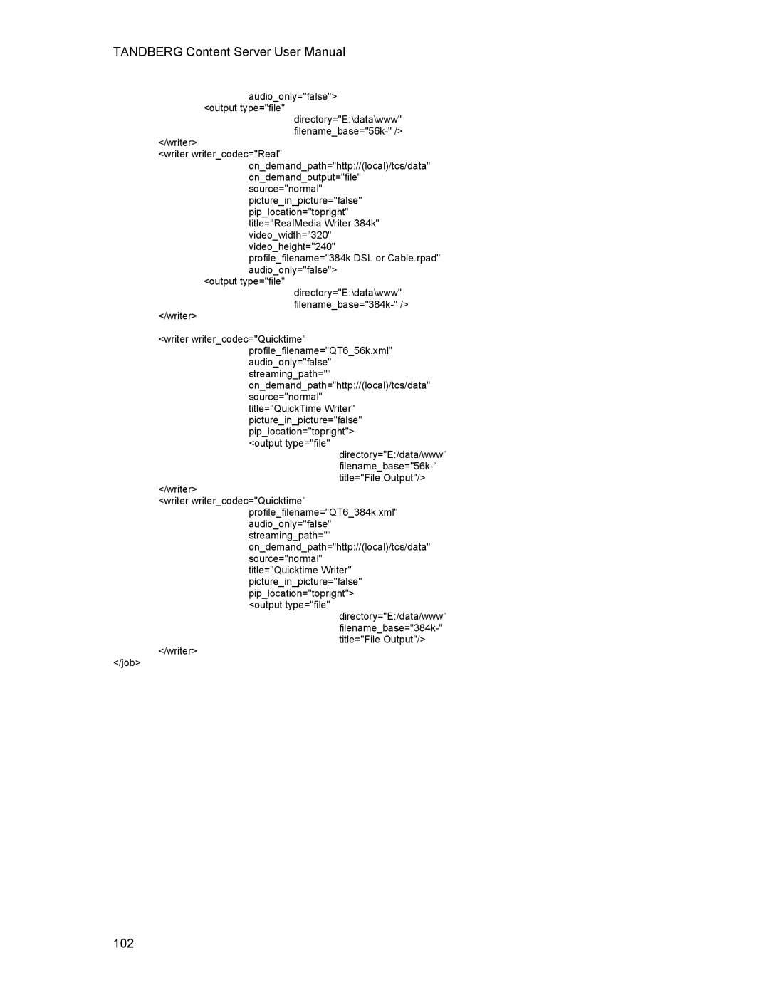 TANDBERG D1389801 user manual 102 