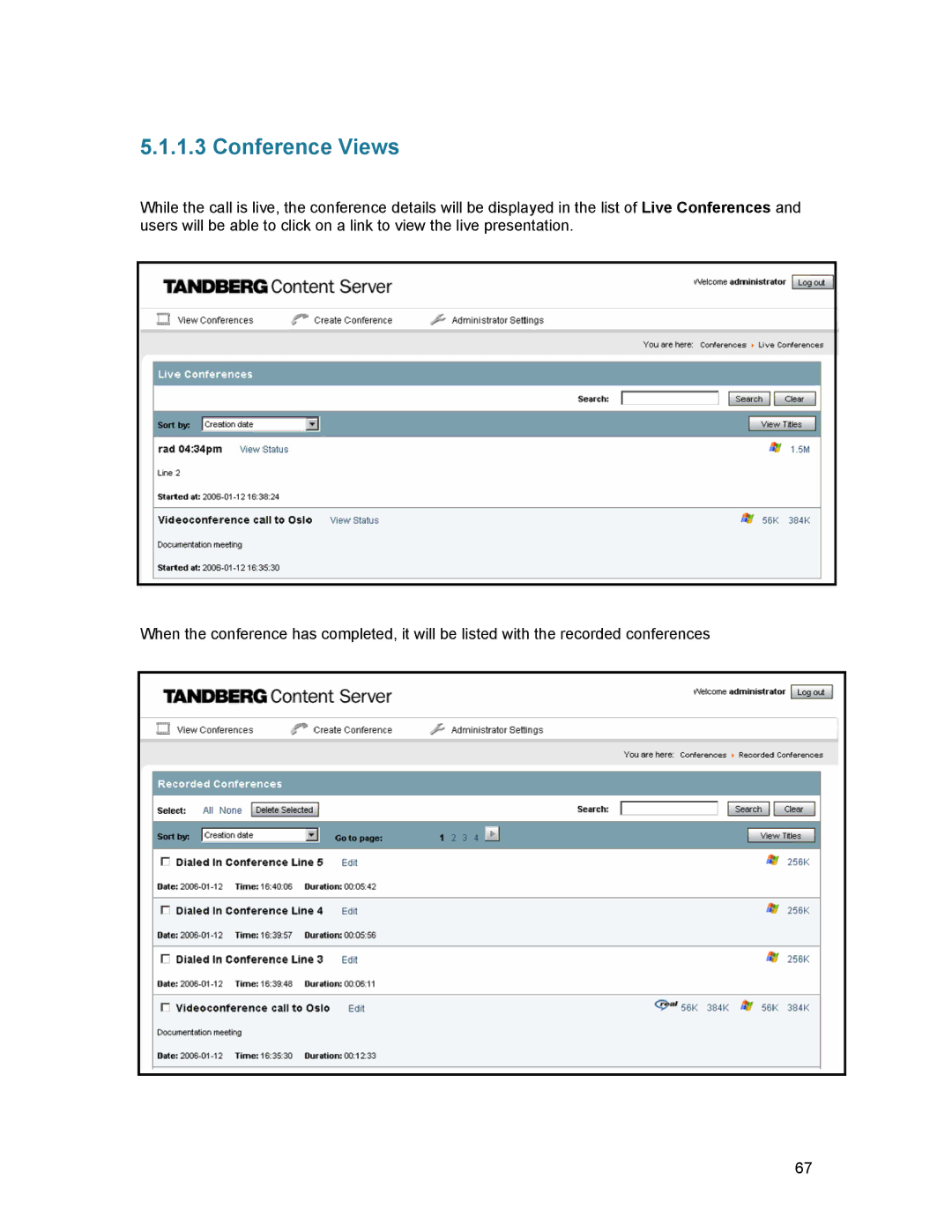 TANDBERG D1389801 user manual Conference Views 