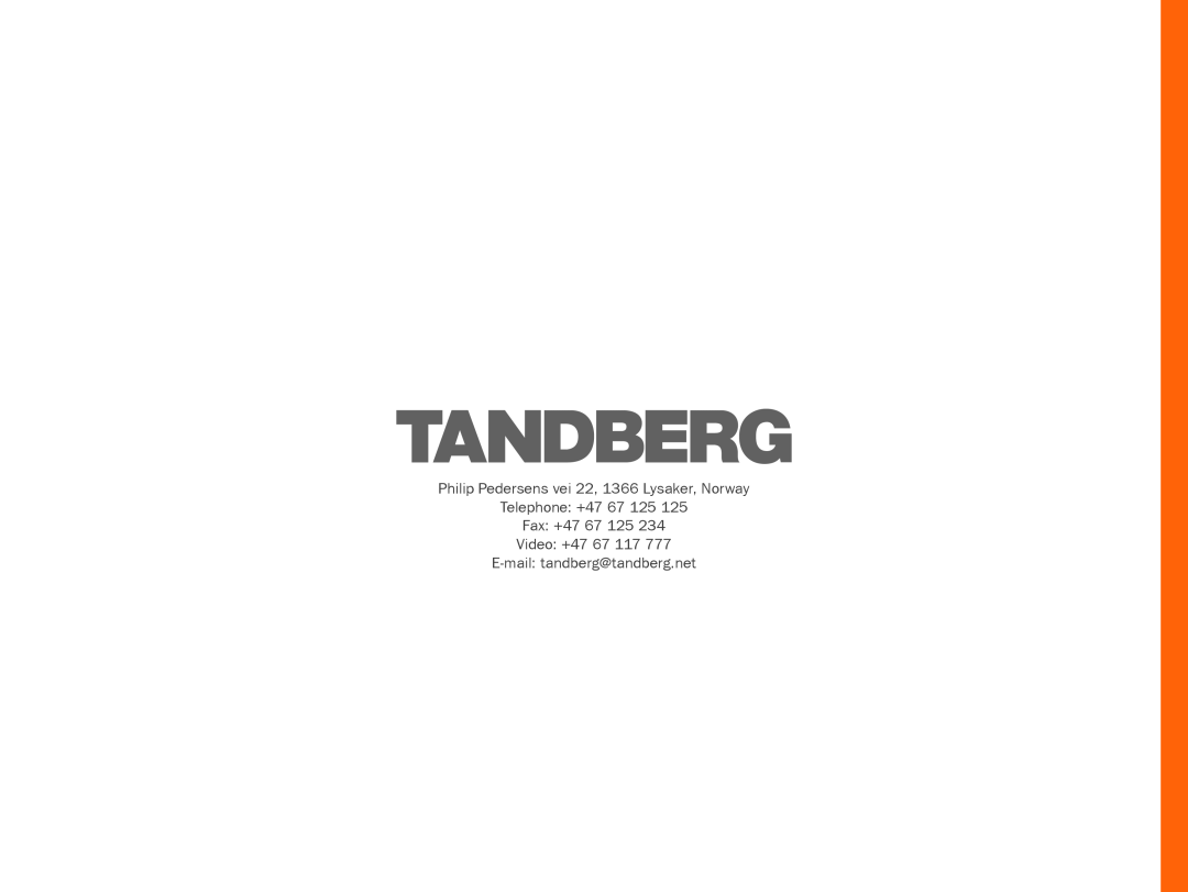 TANDBERG D13898.04 manual 