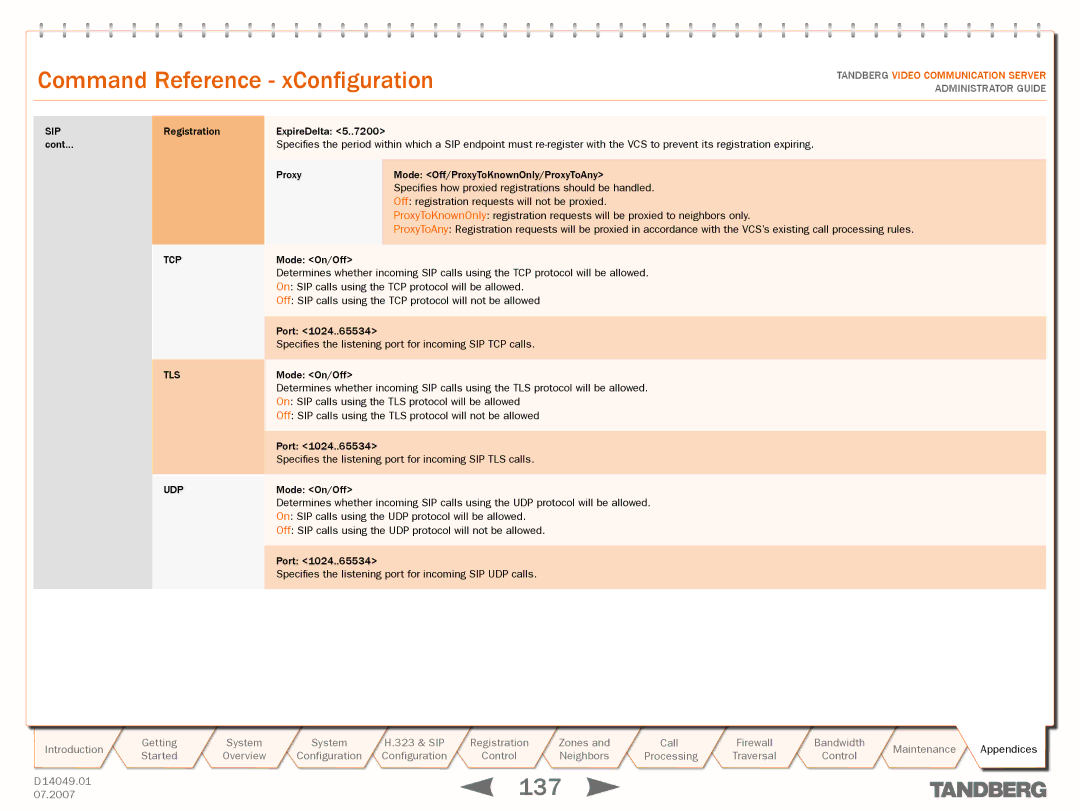 TANDBERG D14049.01 manual 137 