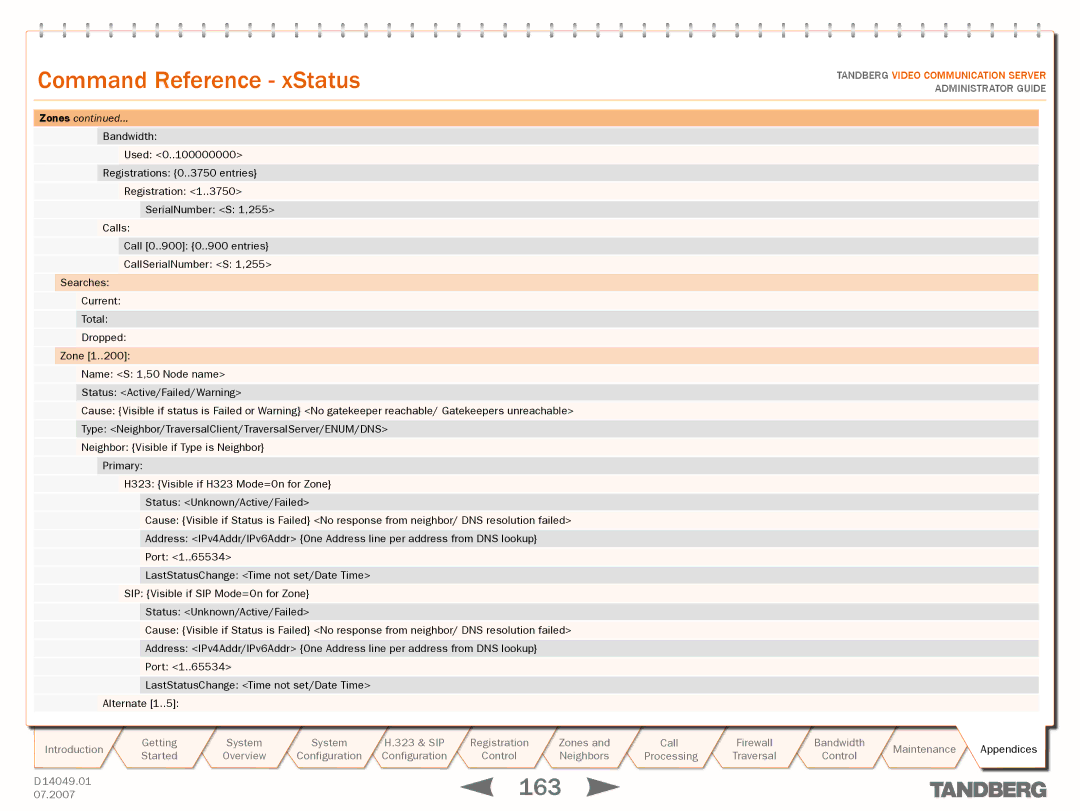 TANDBERG D14049.01 manual 163 