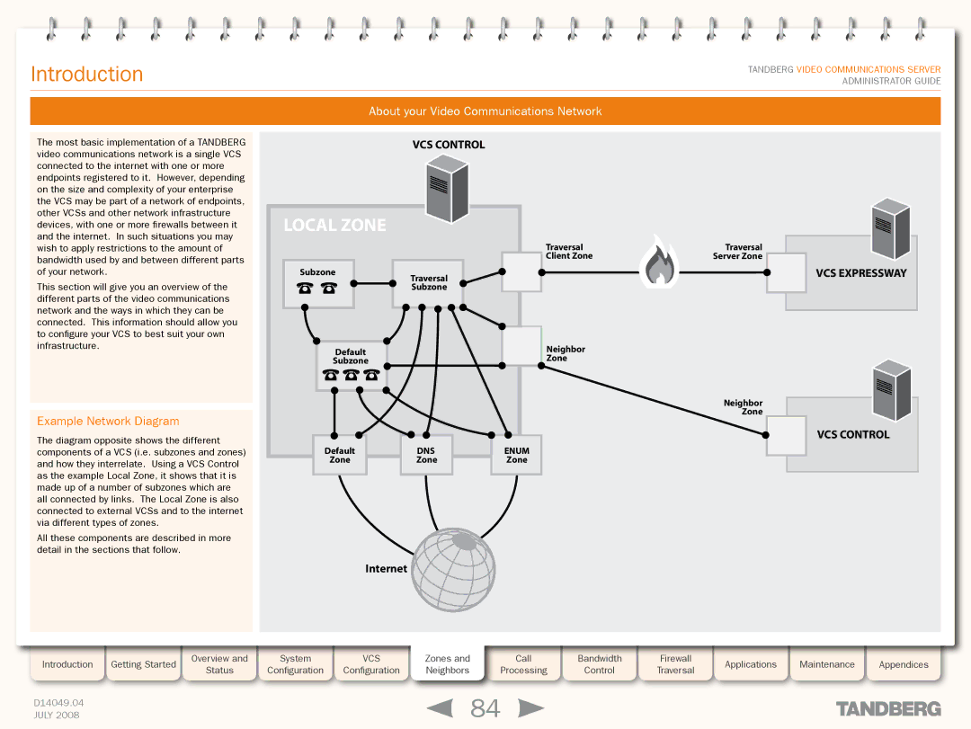 TANDBERG D14049.04 manual Introduction, About your Video Communications Network, Example Network Diagram 