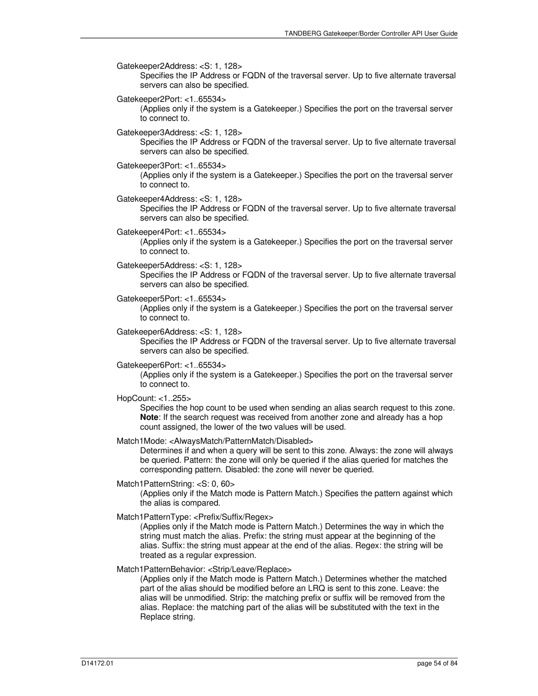 TANDBERG D14172.01 manual Tandberg Gatekeeper/Border Controller API User Guide 