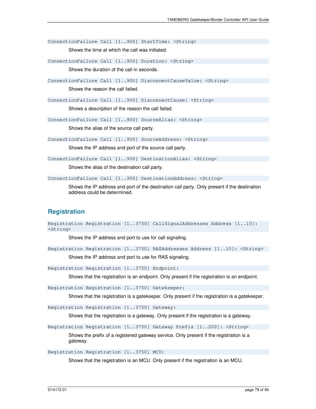 TANDBERG D14172.01 manual Registration 