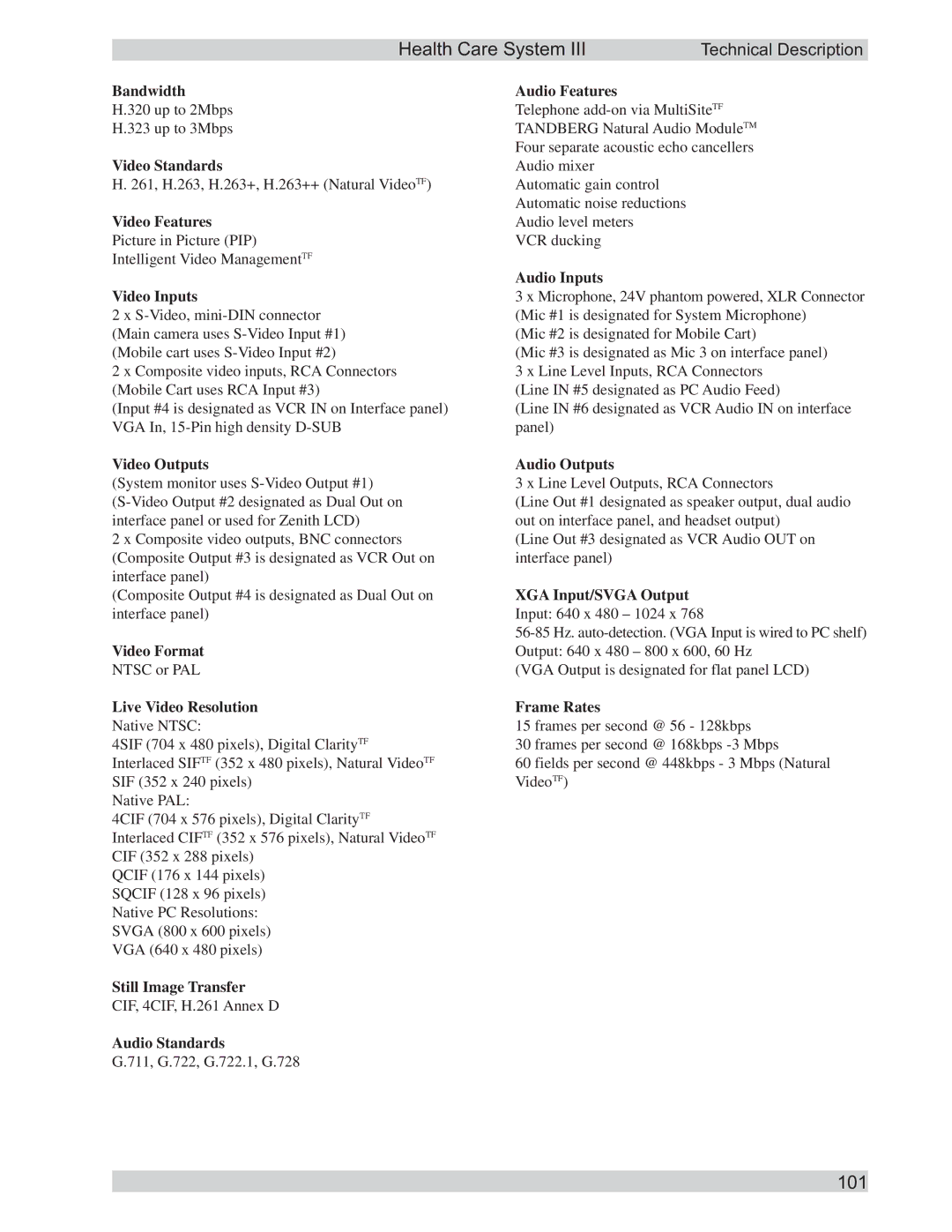 TANDBERG D50104-15 user manual 101 