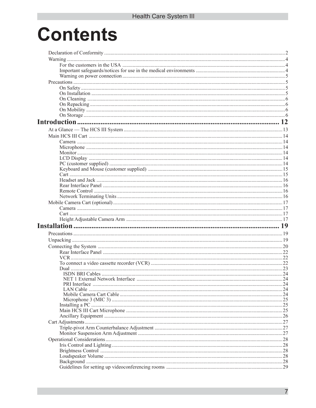 TANDBERG D50104-15 user manual Contents 