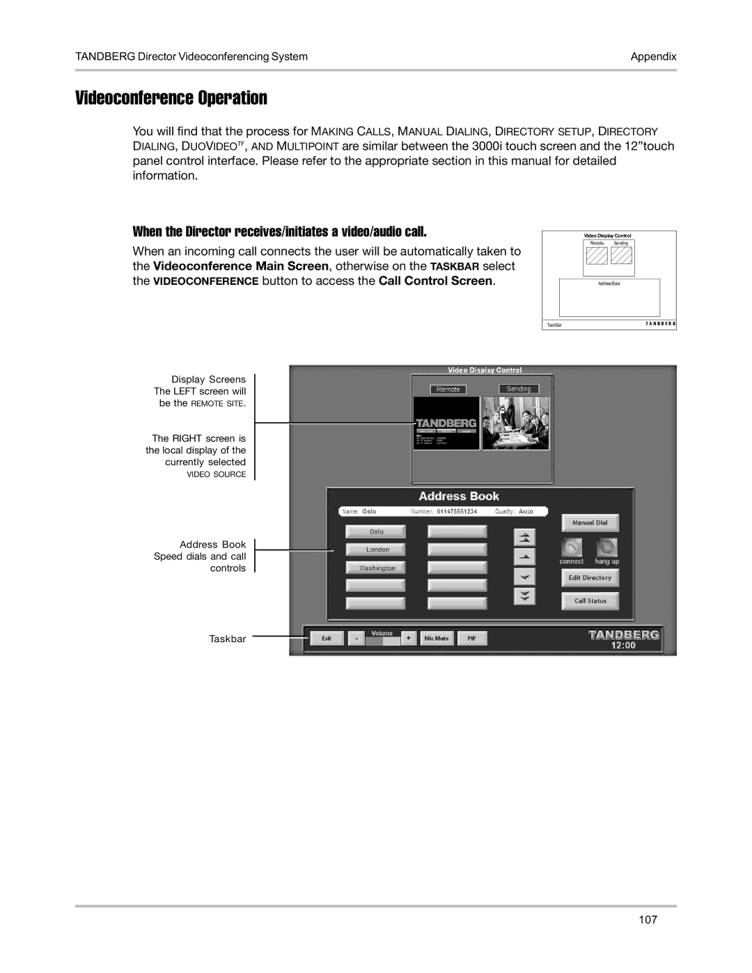 TANDBERG D5016402 user manual 2323, Videoconference Operation 