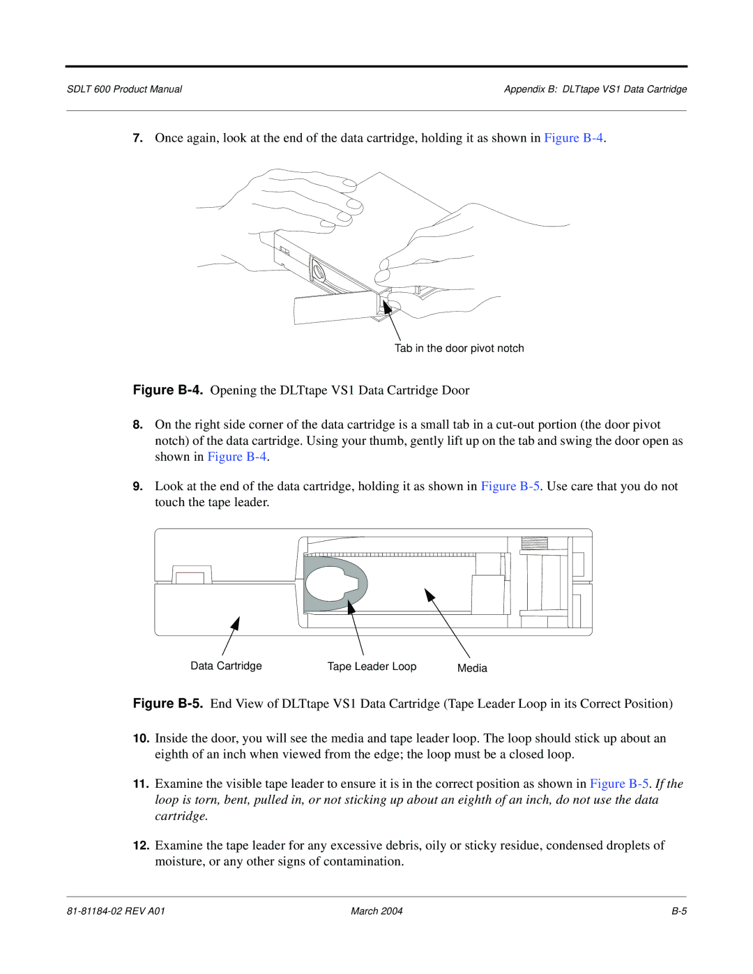 Tandberg Data 600 manual Data Cartridge Tape Leader Loop 