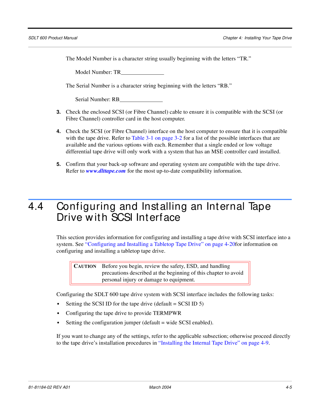 Tandberg Data manual Sdlt 600 Product Manual 