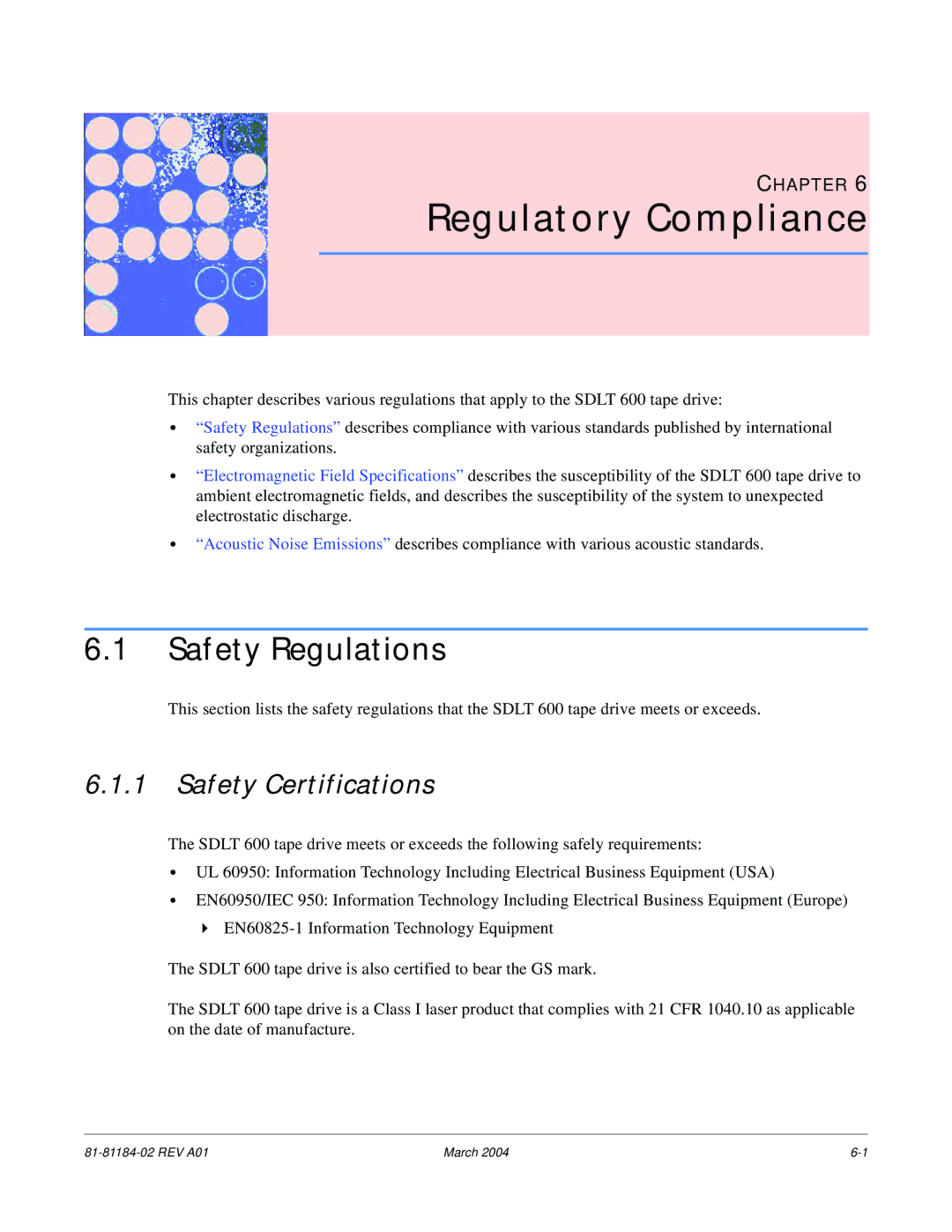 Tandberg Data 600 manual Safety Regulations, Safety Certifications 