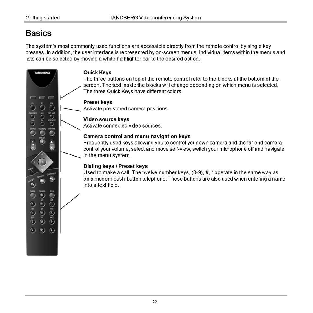 Tandberg Data 7000 manual Basics 