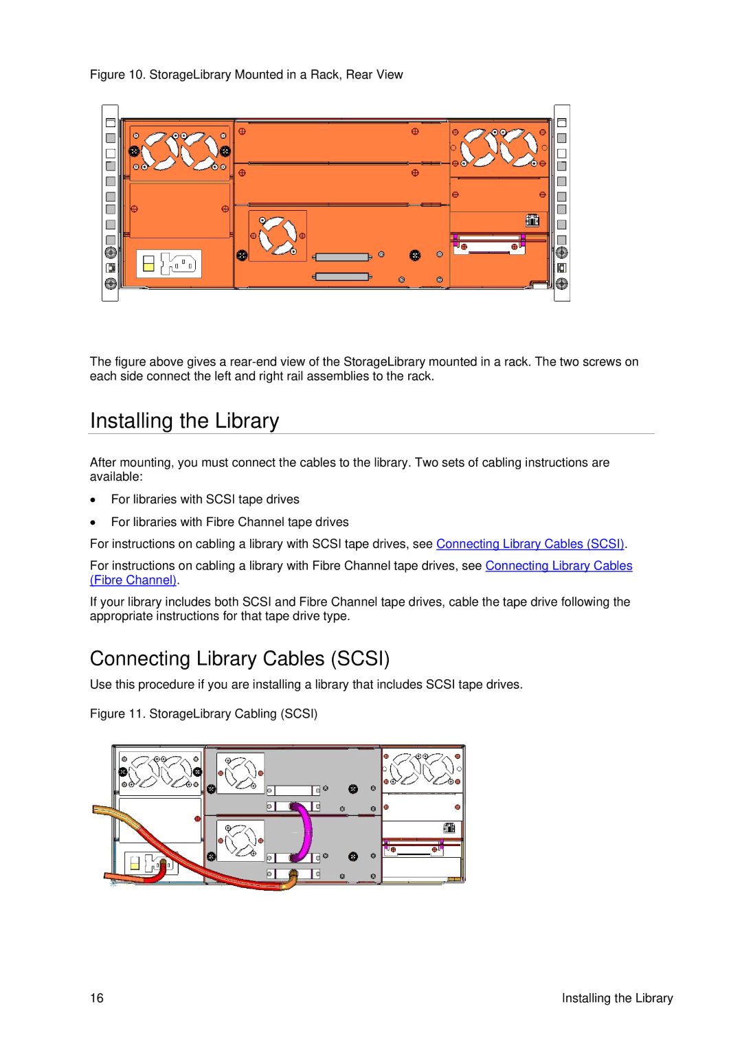 Tandberg Data T40 manual Installing the Library, Connecting Library Cables Scsi 