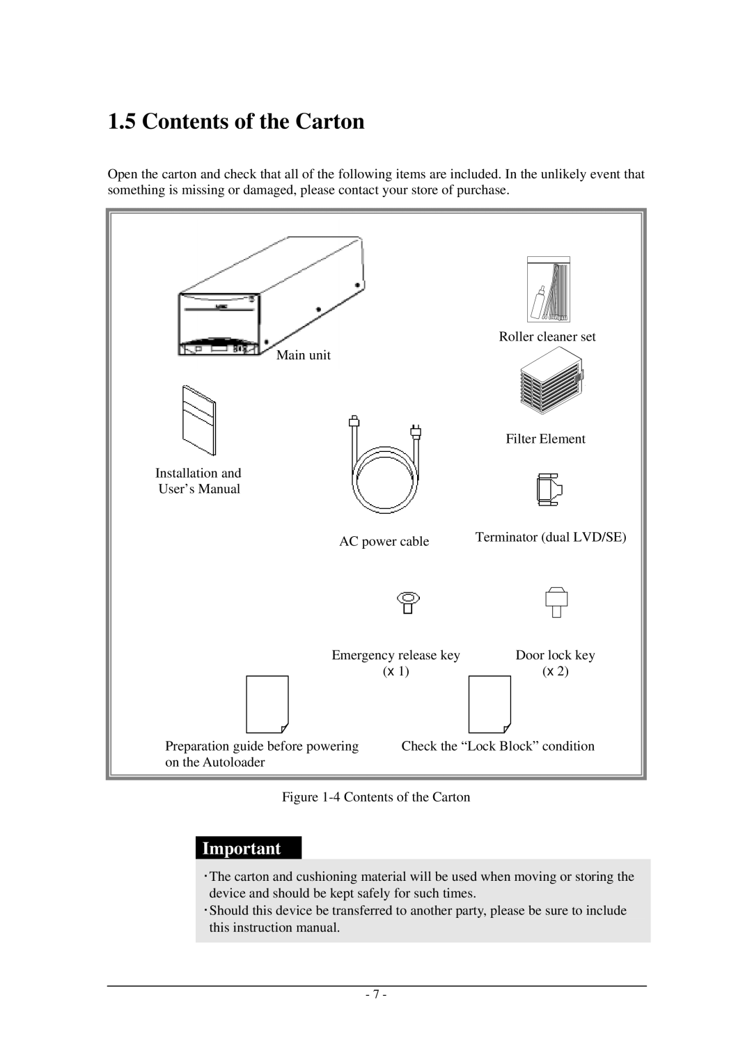 Tandberg Data Tandberg LTO2 manual Contents of the Carton 