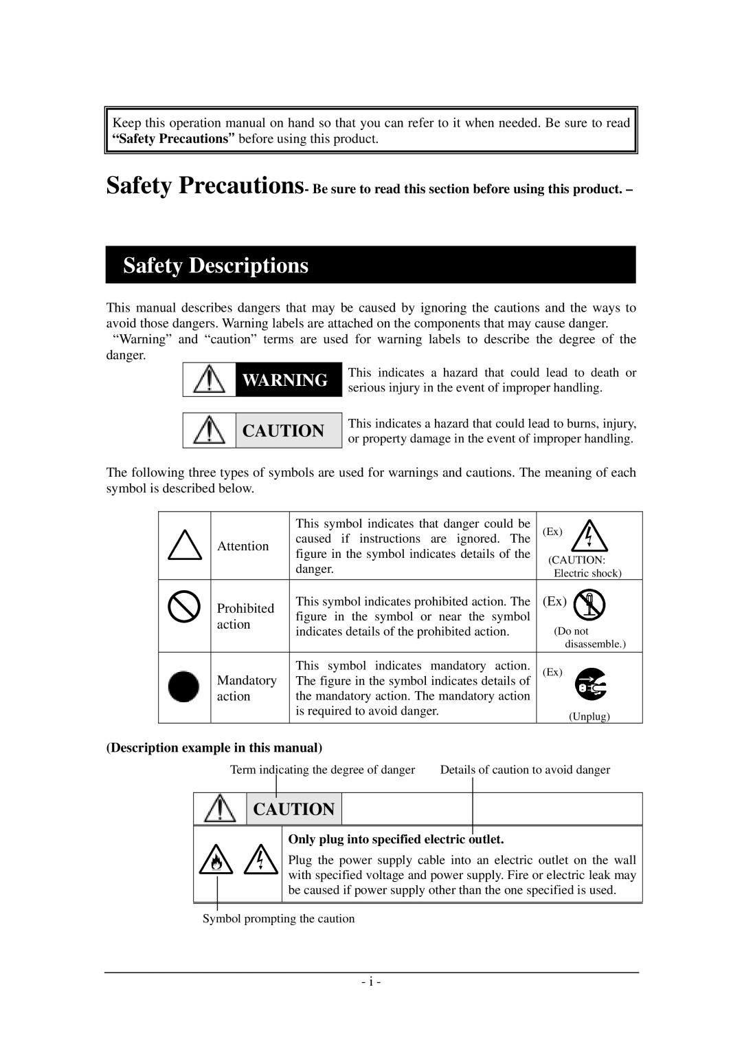 Tandberg Data Tandberg LTO2 Safety Descriptions, Description example in this manual 