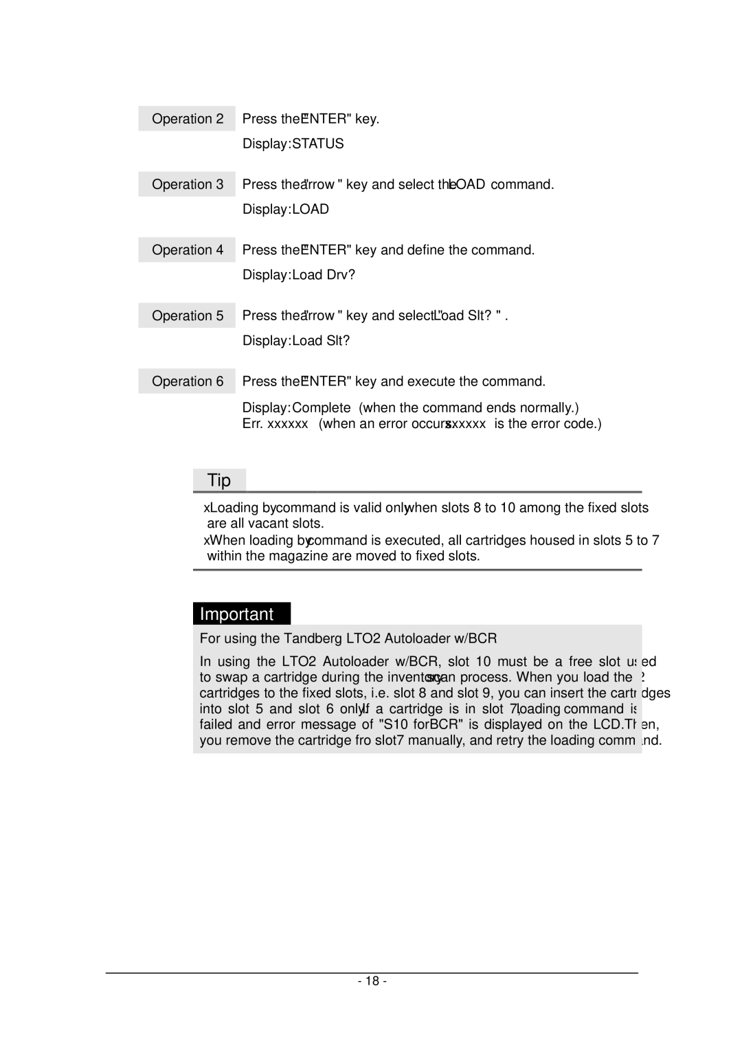 Tandberg Data manual For using the Tandberg LTO2 Autoloader w/BCR 