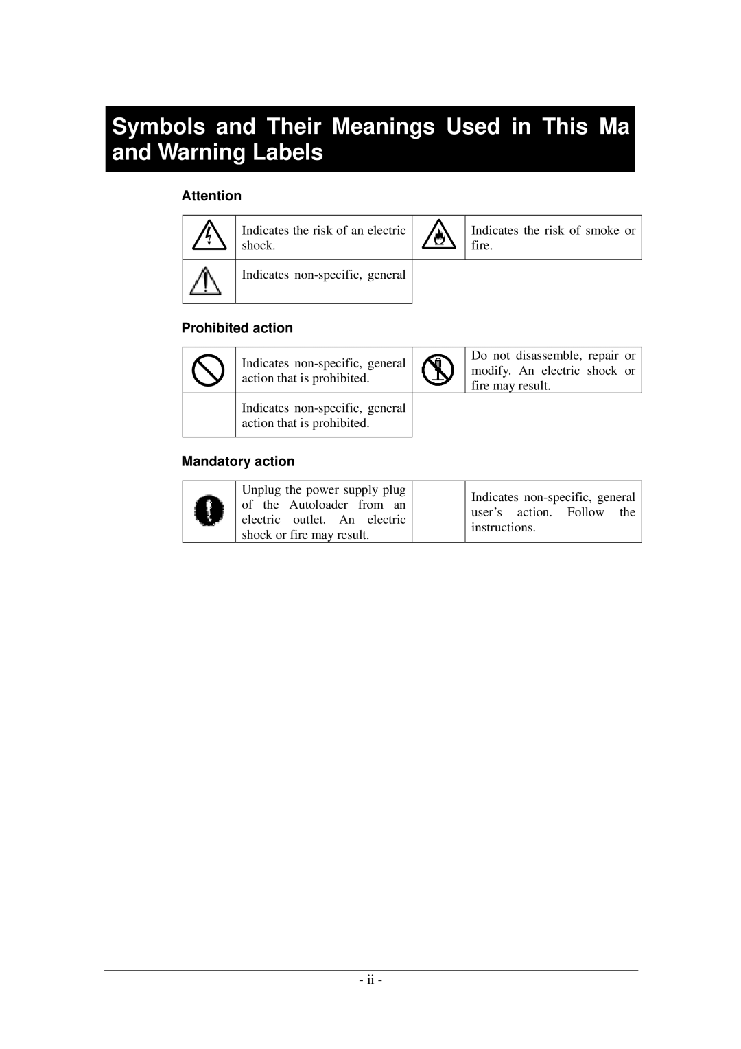 Tandberg Data Tandberg LTO2 manual Prohibited action, Mandatory action 