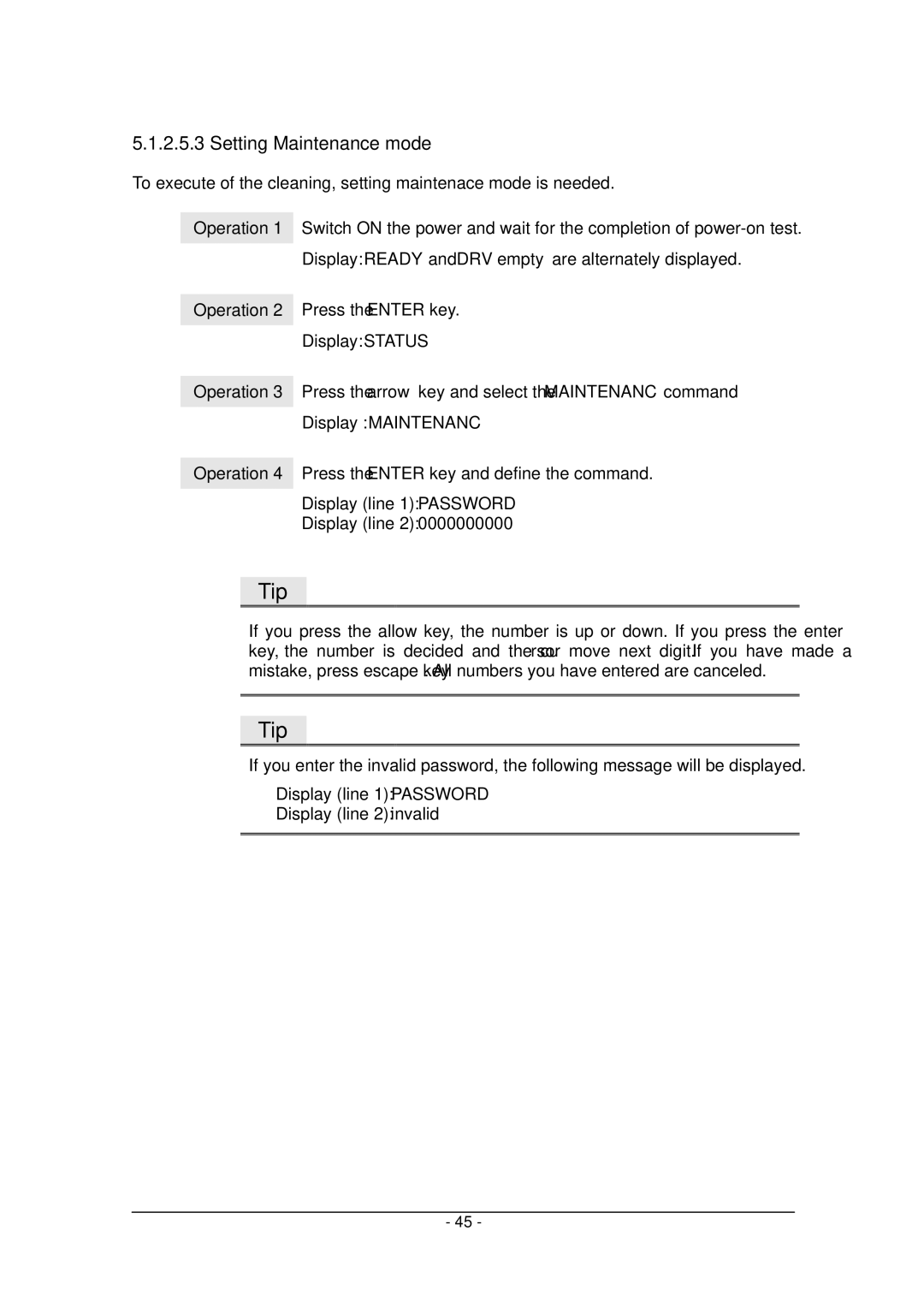 Tandberg Data Tandberg LTO2 manual Tip, Setting Maintenance mode 