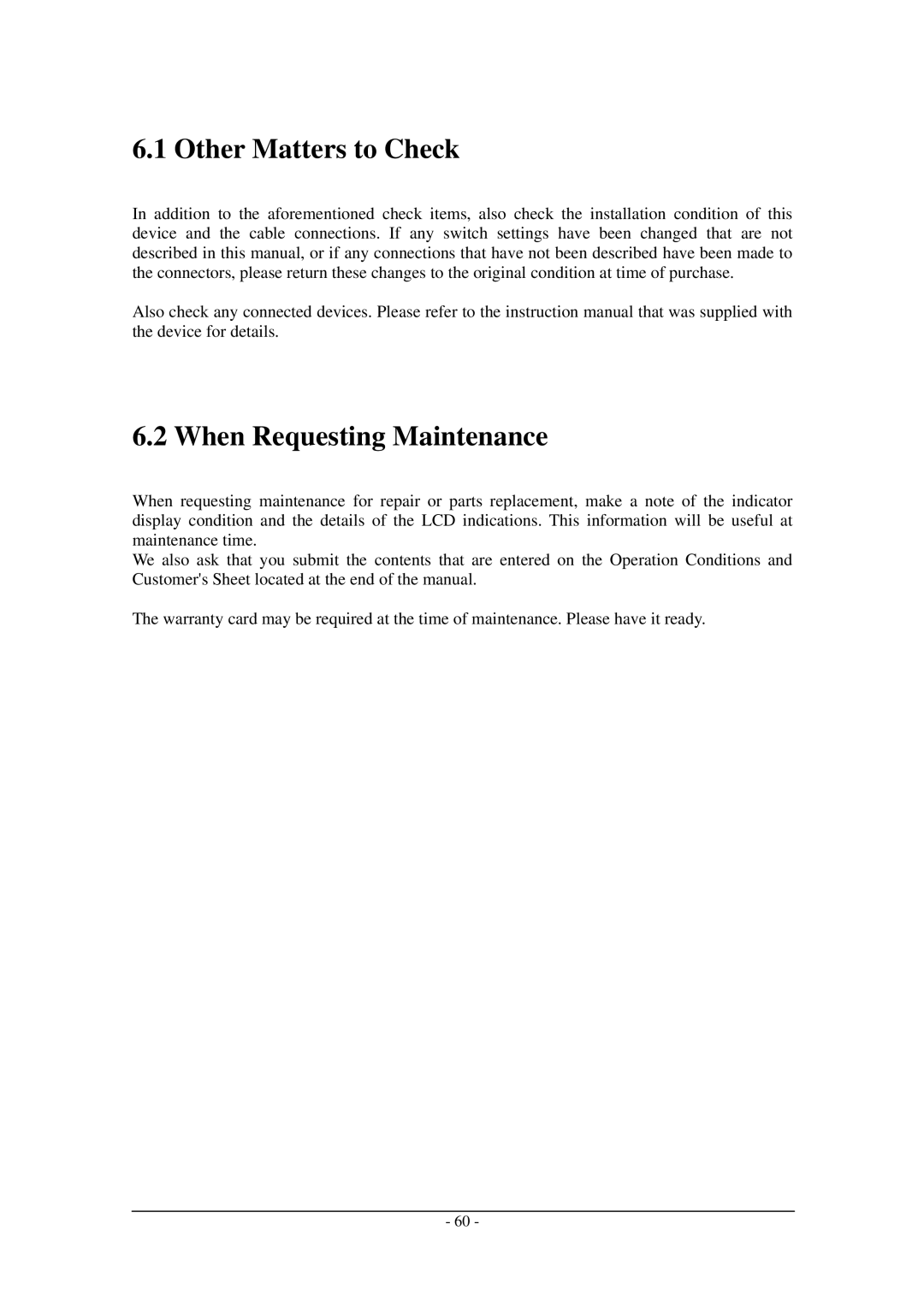 Tandberg Data Tandberg LTO2 manual Other Matters to Check, When Requesting Maintenance 