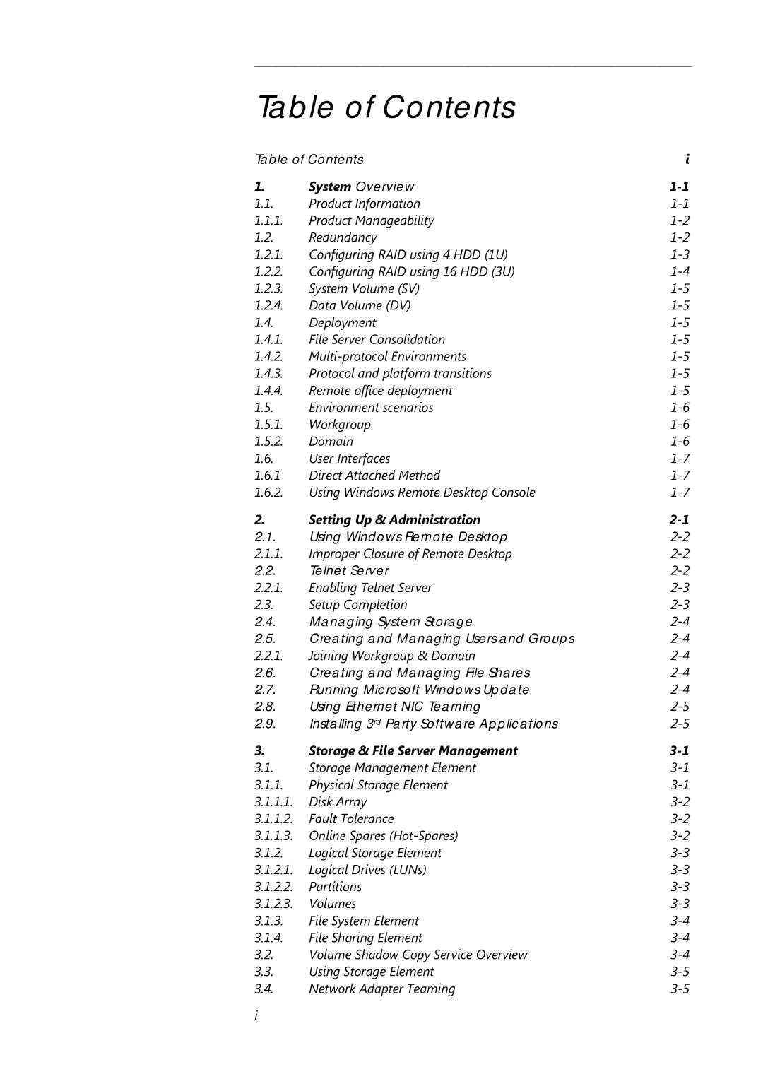 Tandberg Data Viking FS-1600, Viking FS-1500, Viking FS-412 manual Table of Contents 