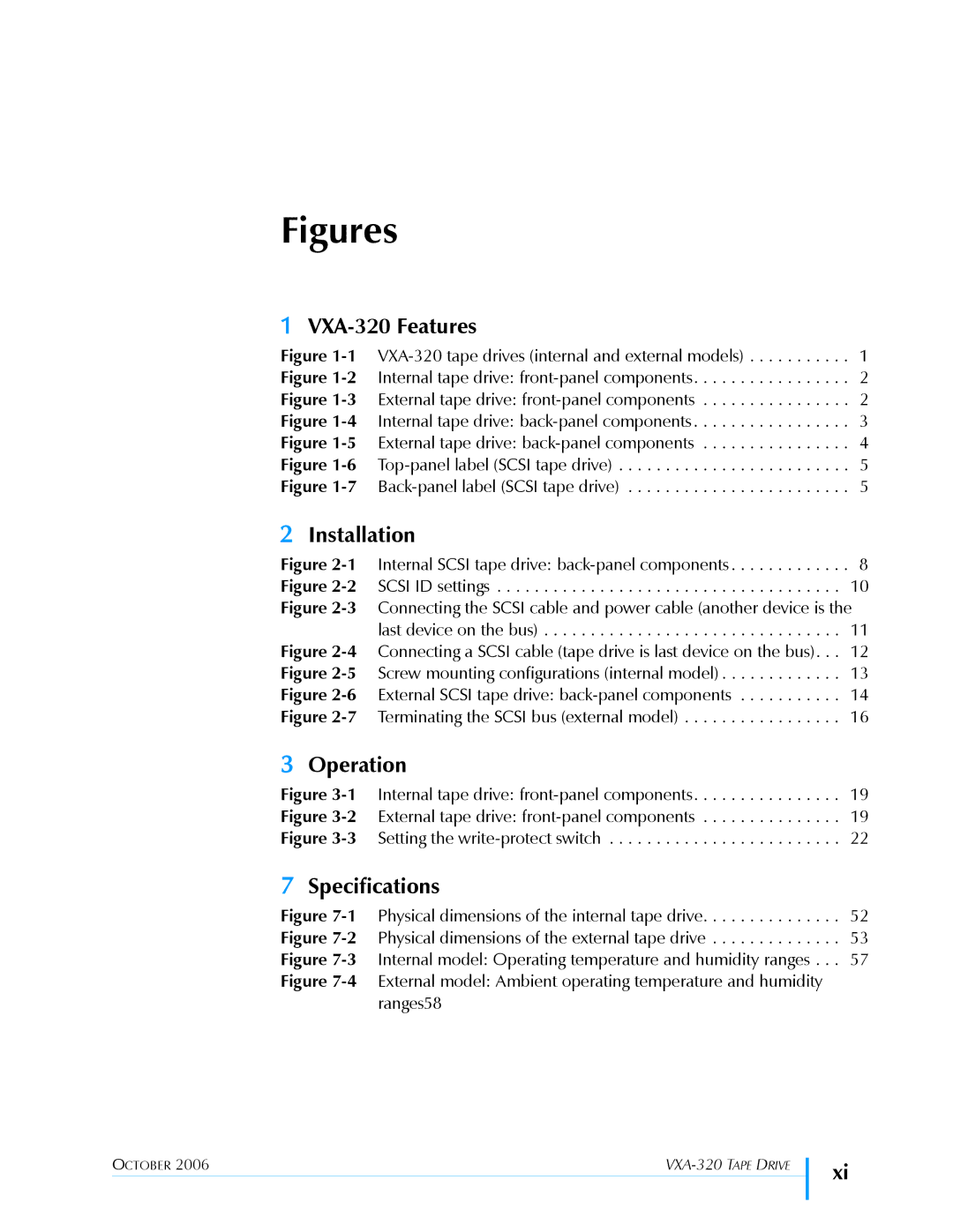 Tandberg Data VXA-320 (VXA-3) manual Figures 