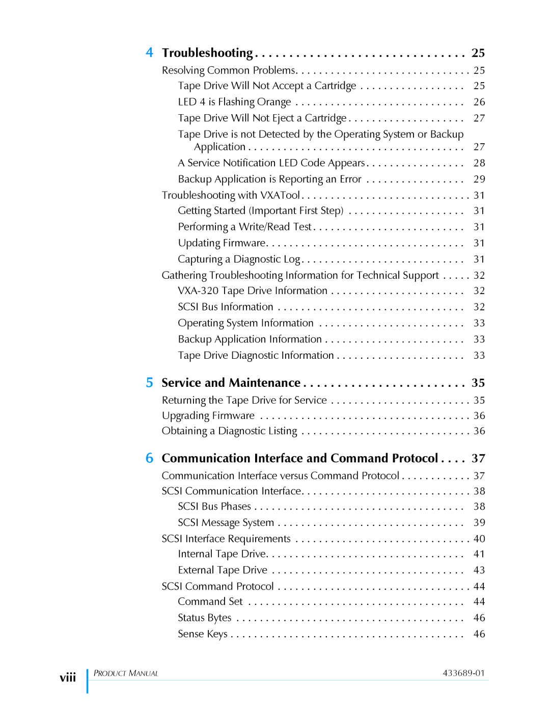 Tandberg Data VXA-320 (VXA-3) manual Service and Maintenance 