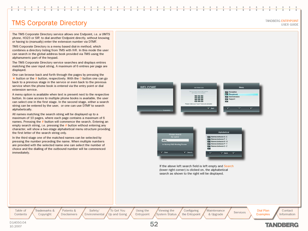 TANDBERG ENTRYPOINT manual TMS Corporate Directory 