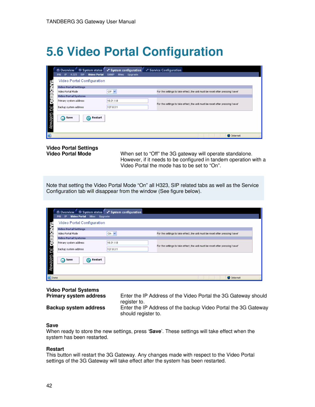 TANDBERG Hub user manual Video Portal Configuration, Video Portal Settings, Video Portal Systems 