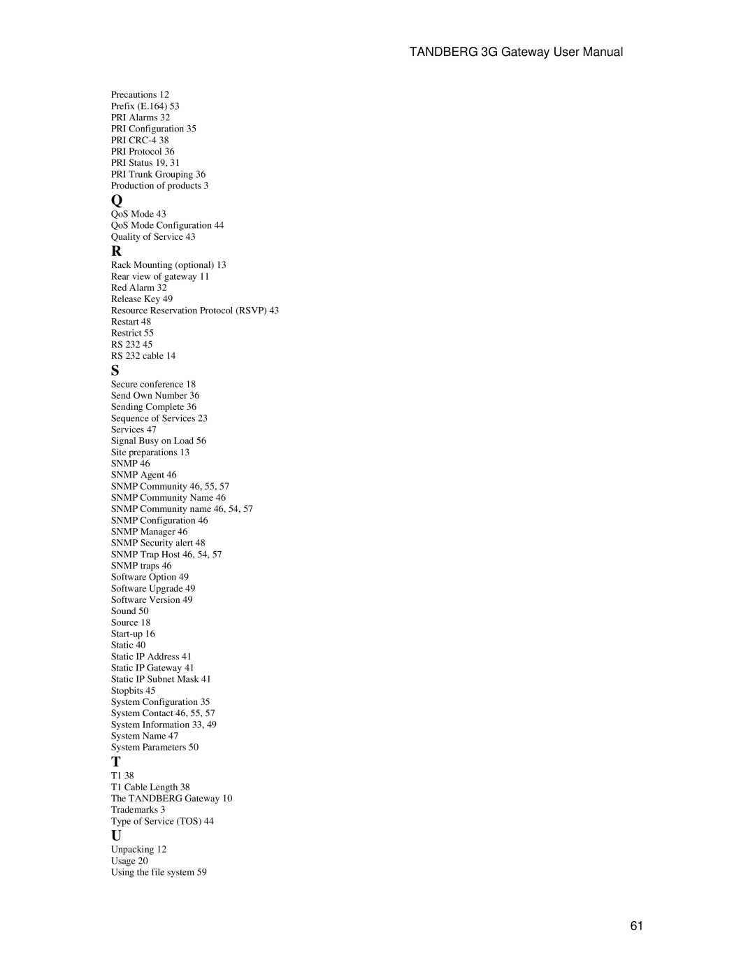 TANDBERG Hub user manual Snmp 