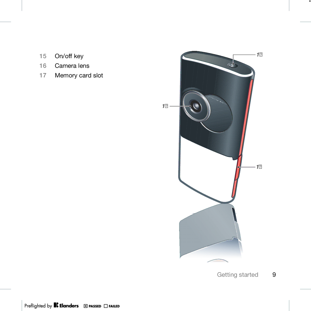 TANDBERG K630I manual 15 On/off key Camera lens Memory card slot 