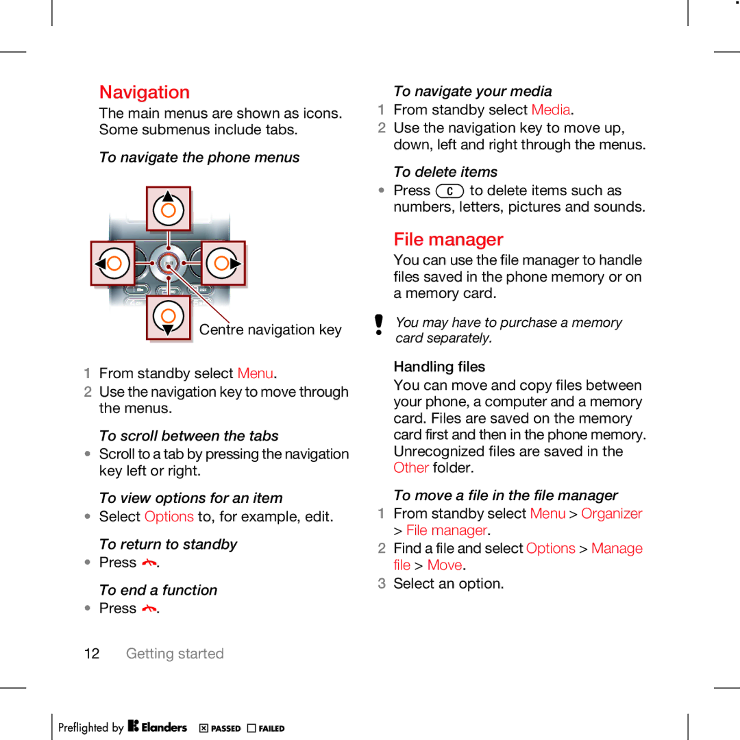 TANDBERG K630I manual Navigation, File manager 