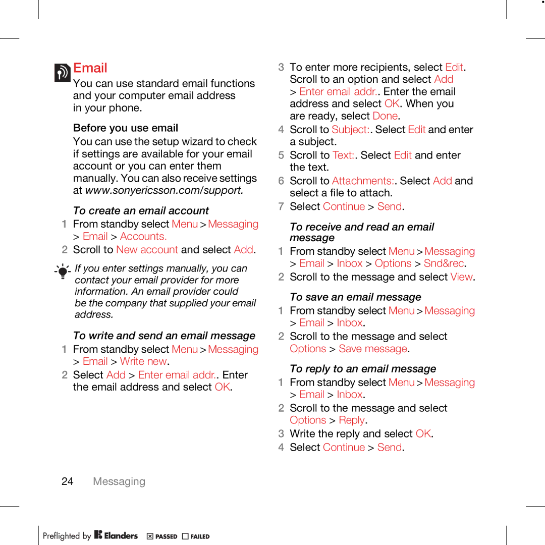 TANDBERG K630I manual Select Continue Send, To receive and read an email message 