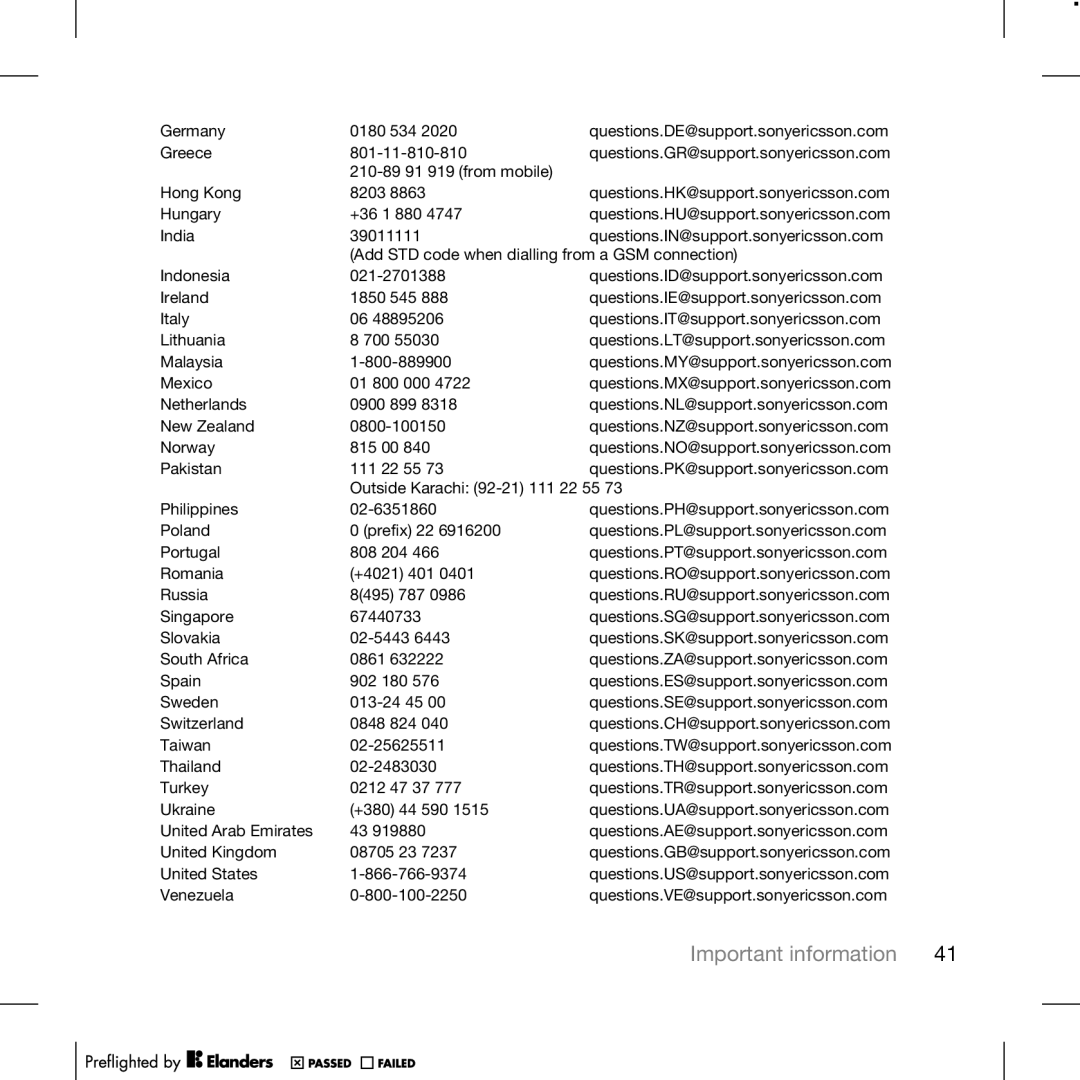 TANDBERG K630I manual Important information 