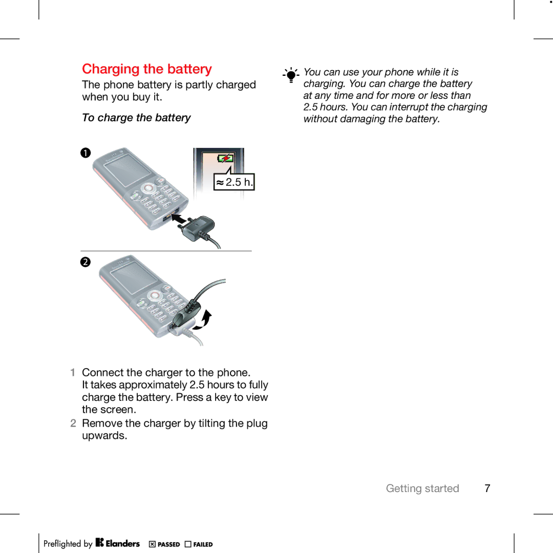 TANDBERG K630I manual Charging the battery 