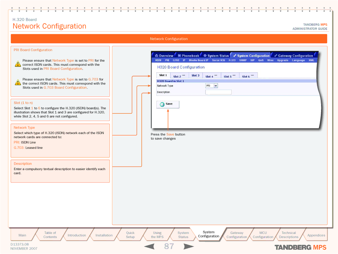 TANDBERG MPS 800, MPS 200 manual Network Configuration 