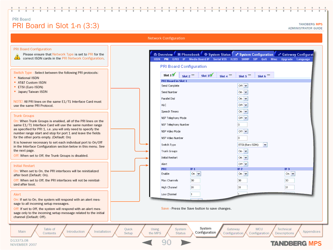 TANDBERG MPS 200, MPS 800 manual Trunk Groups, Initial Restart, Alert 