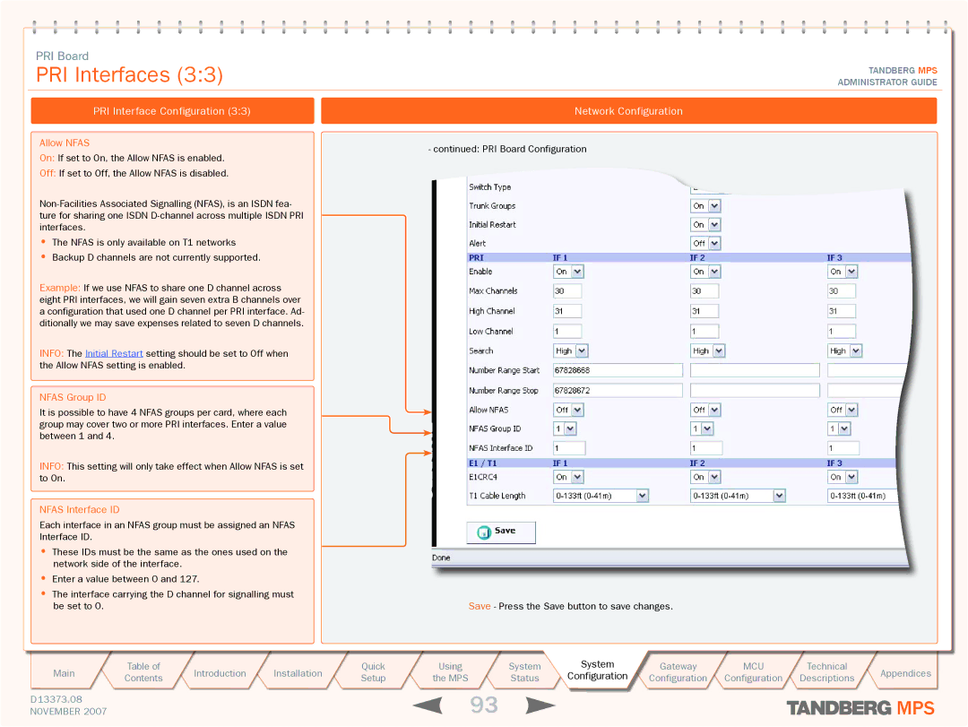 TANDBERG MPS 800, MPS 200 manual Allow Nfas, Nfas Group ID, Nfas Interface ID 