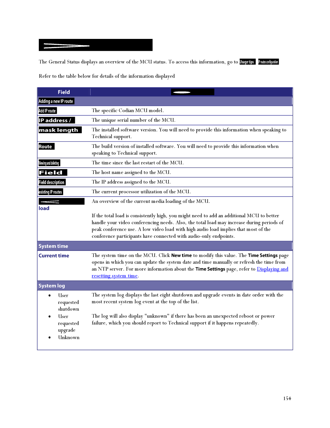 TANDBERG MSE 8510, MCU 4500 manual Resetting system time 